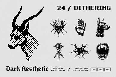 Dark Aesthetic Dithering Graphic Pack