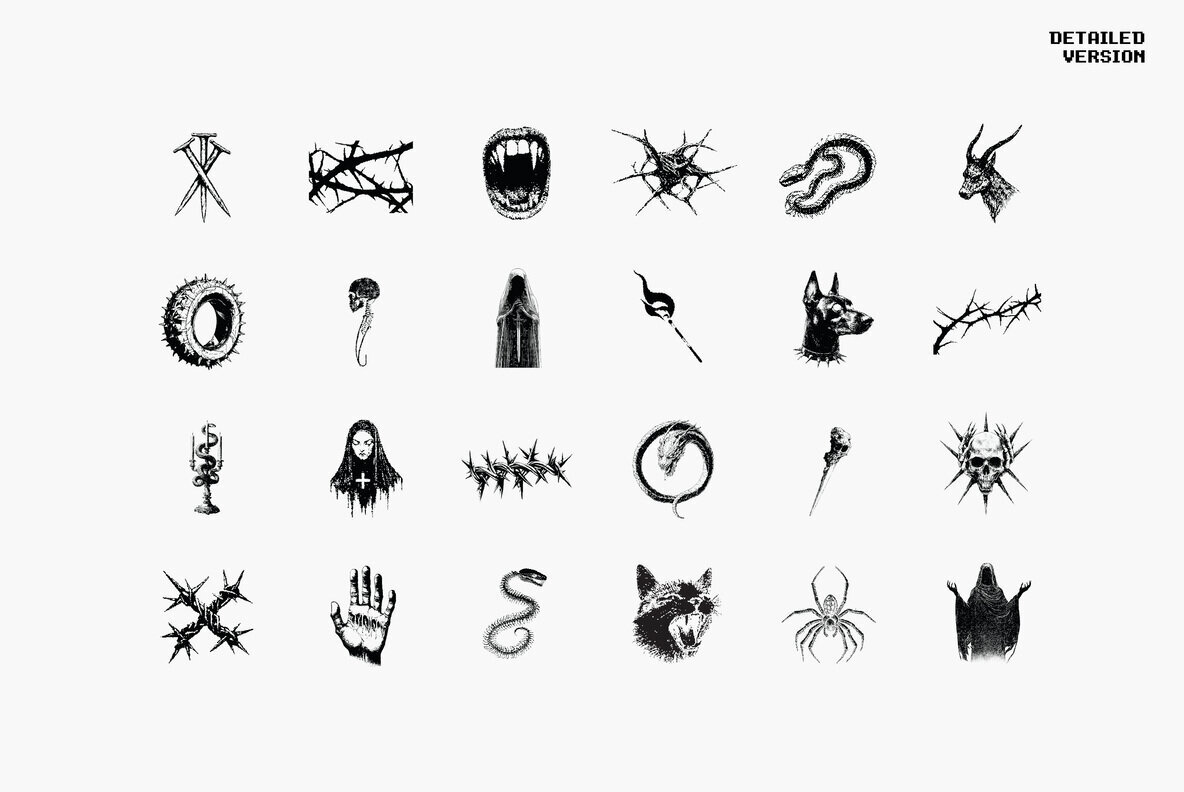 Dark Aesthetic Dithering Graphic Pack 2