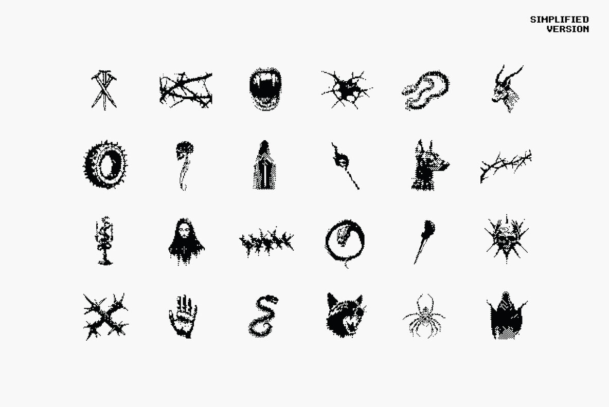 Dark Aesthetic Dithering Graphic Pack 4