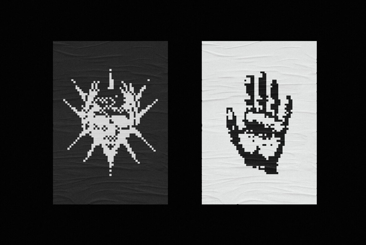 Dark Aesthetic Dithering Graphic Pack 5