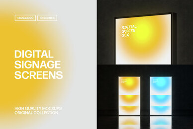 Digital Signage Screens Mockups