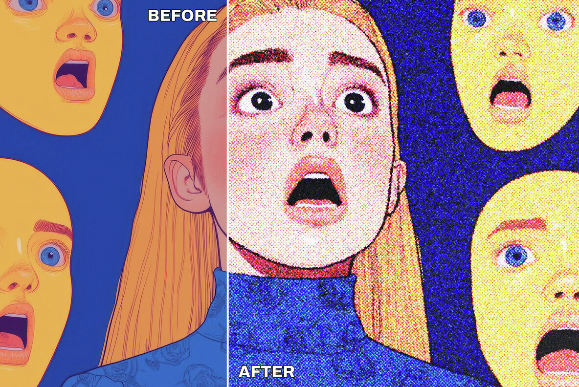 Halftone Print Effect Template 2