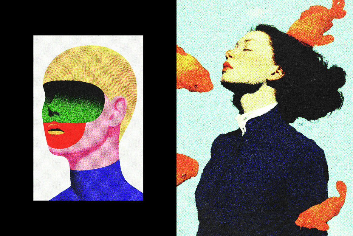 Halftone Print Effect Template 4