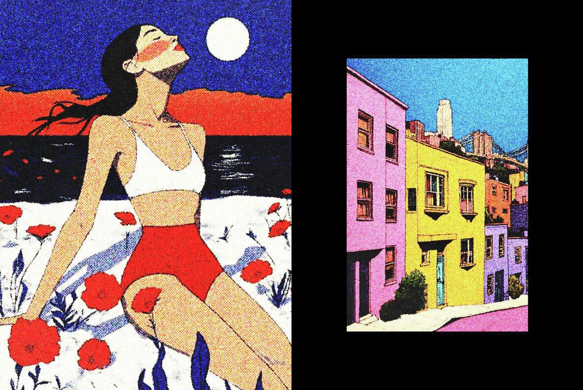 Halftone Print Effect Template 6