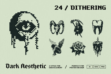 Dark Aesthetic Dithering Graphic Pack