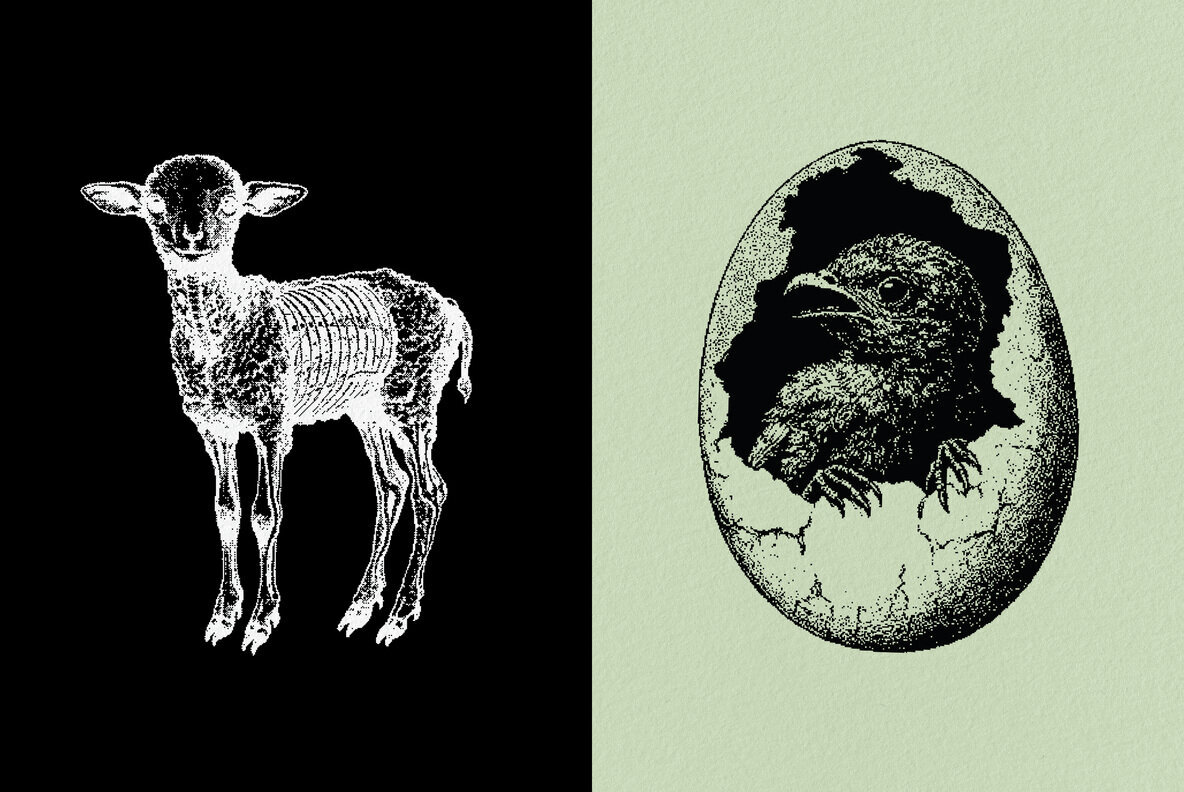 Dark Aesthetic Dithering Graphic Pack 3