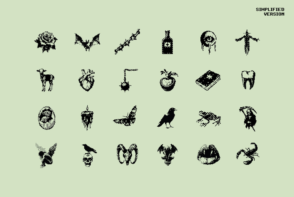 Dark Aesthetic Dithering Graphic Pack 4