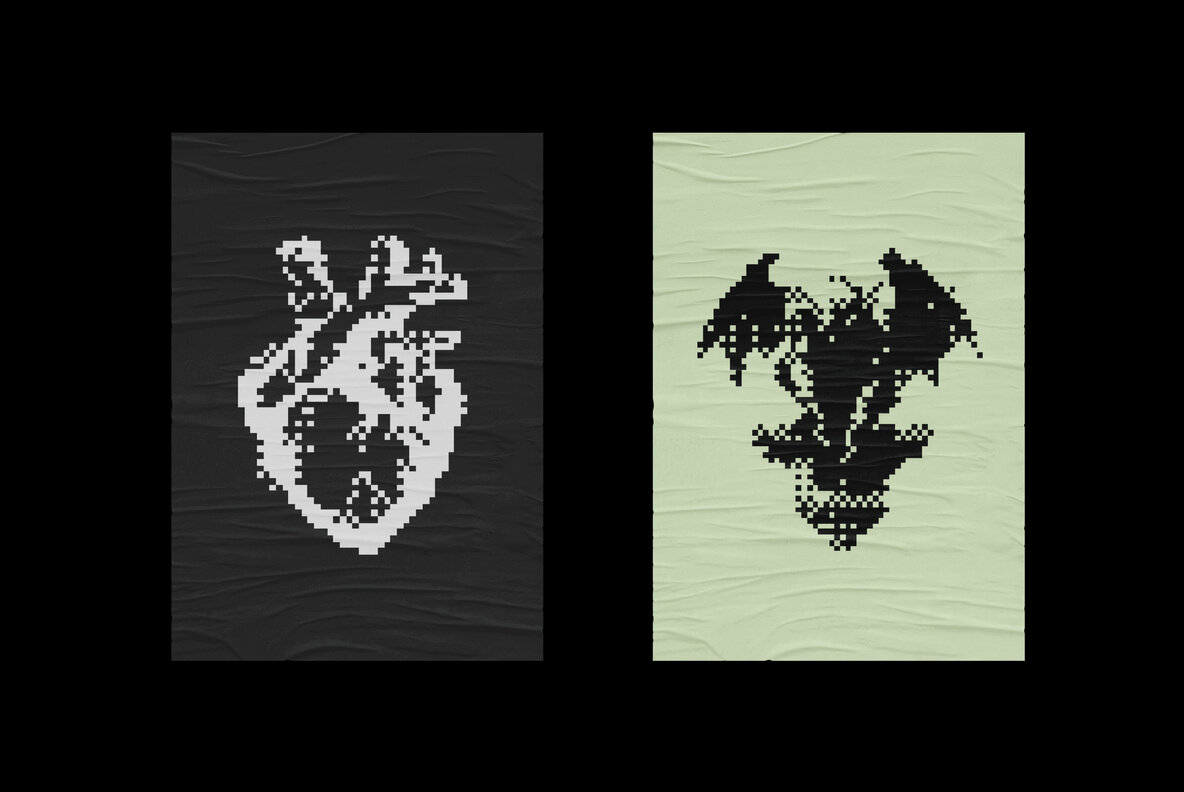 Dark Aesthetic Dithering Graphic Pack 5