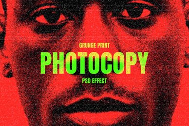 Grunge Photocopy Image Effect Mockup