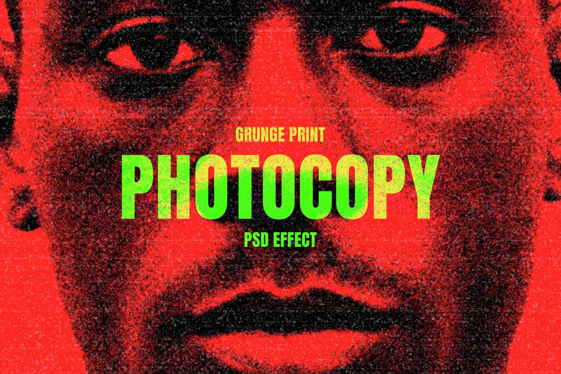 Grunge Photocopy Image Effect Mockup 1