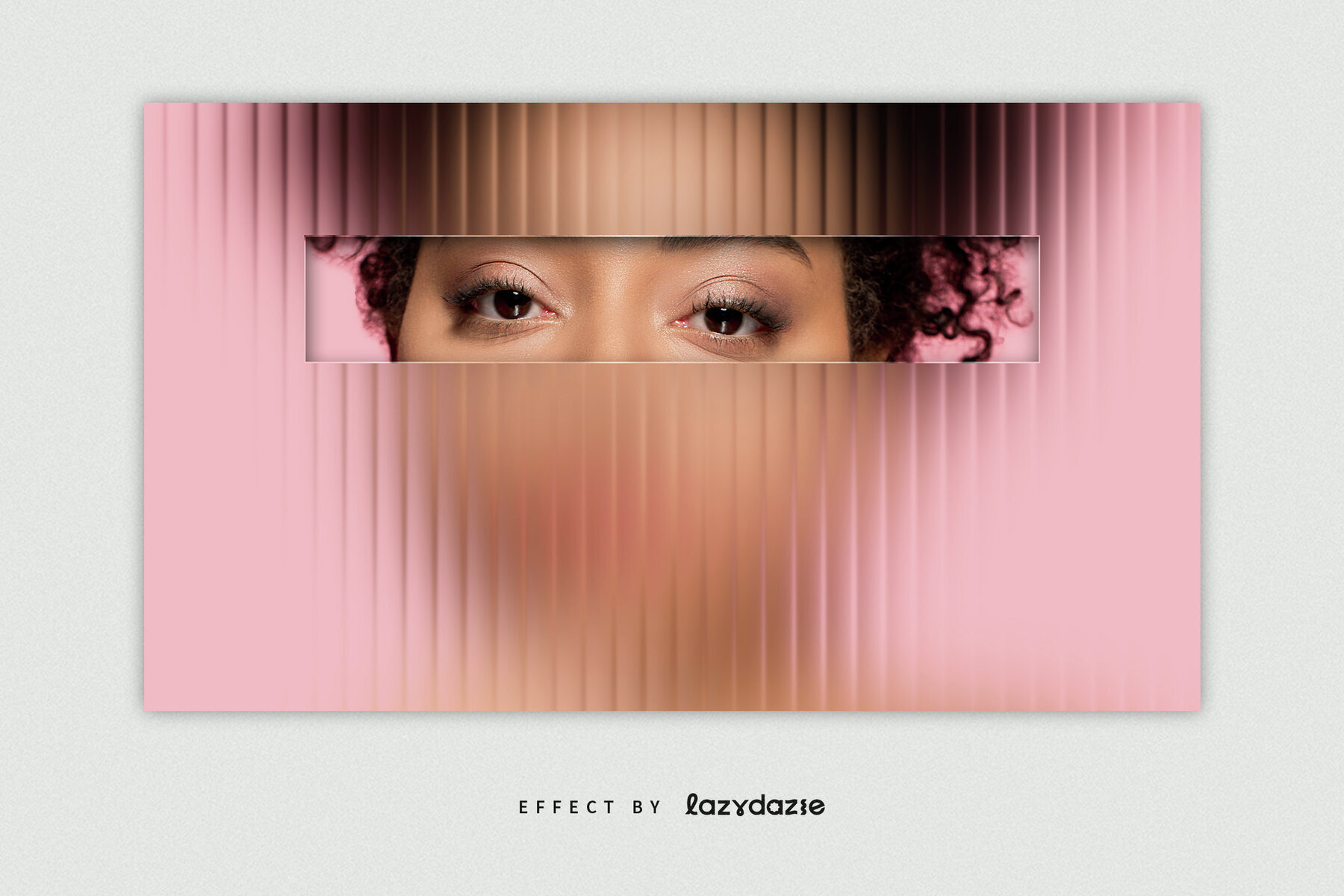 Reeded Glass Distortion Image Effect Mockup 3