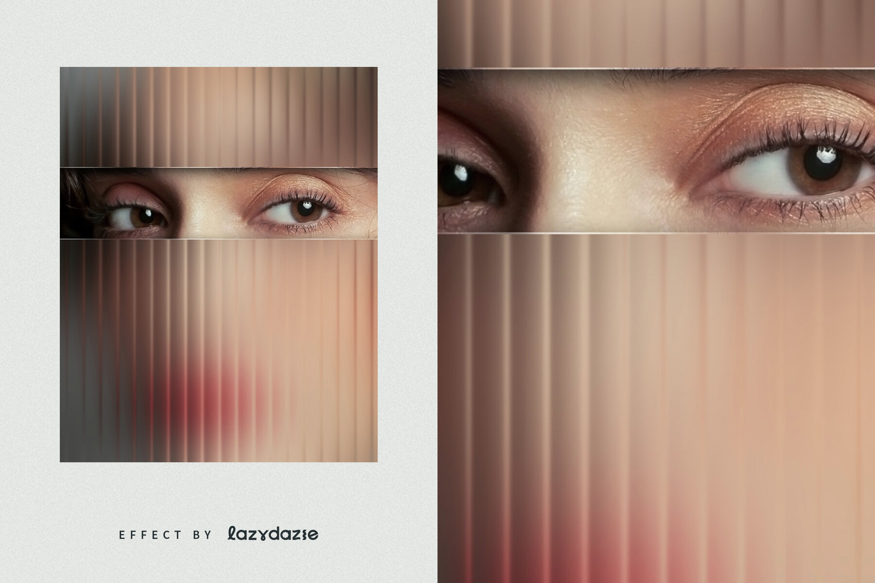 Reeded Glass Distortion Image Effect Mockup 6