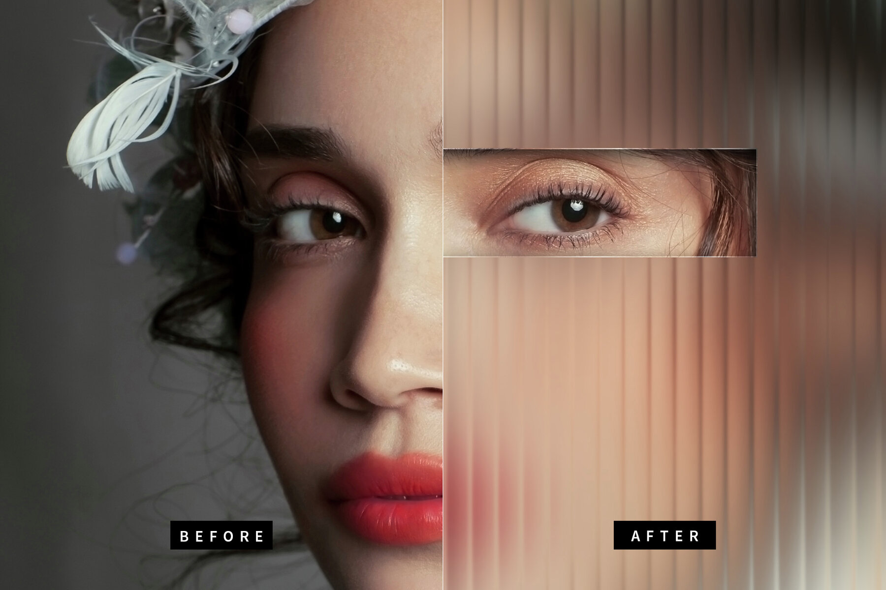 Reeded Glass Distortion Image Effect Mockup 7