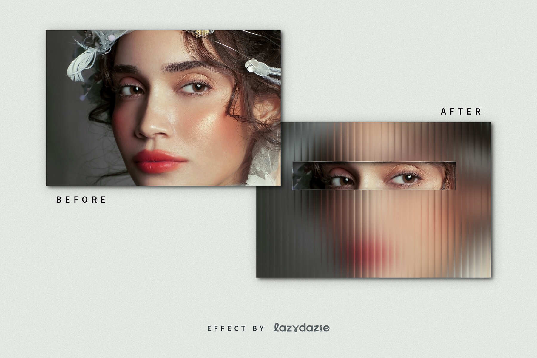 Reeded Glass Distortion Image Effect Mockup 8