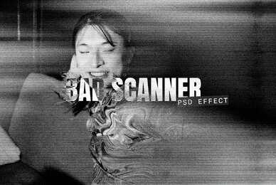 Messy Scanner Image Effect Mockup