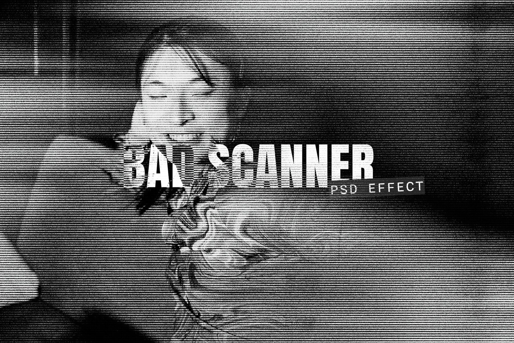 Messy Scanner Image Effect Mockup 1