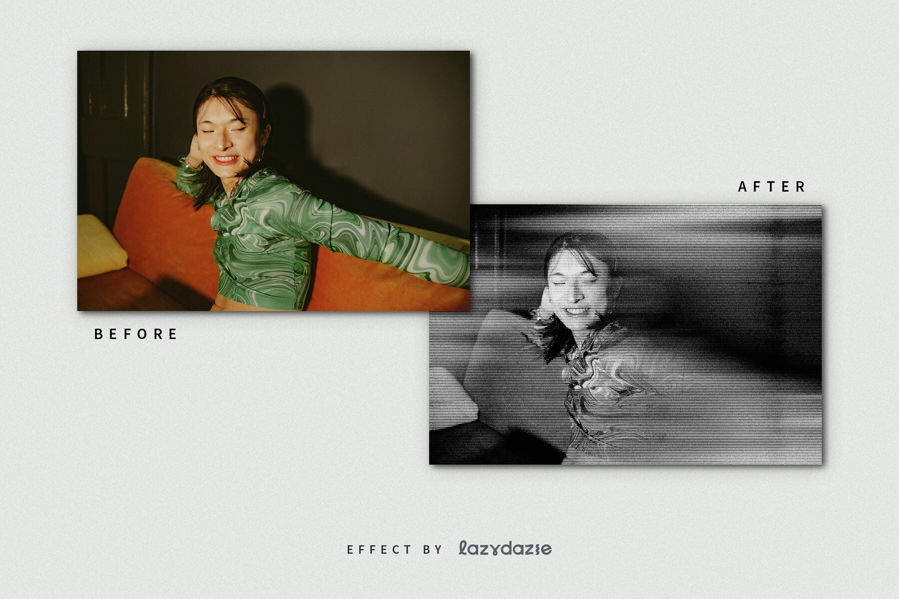 Messy Scanner Image Effect Mockup 8