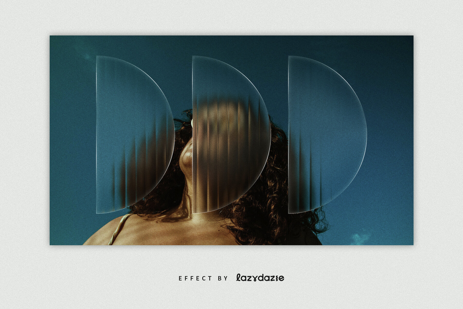 Reeded Glass Distortion Image Effect Mockup 2