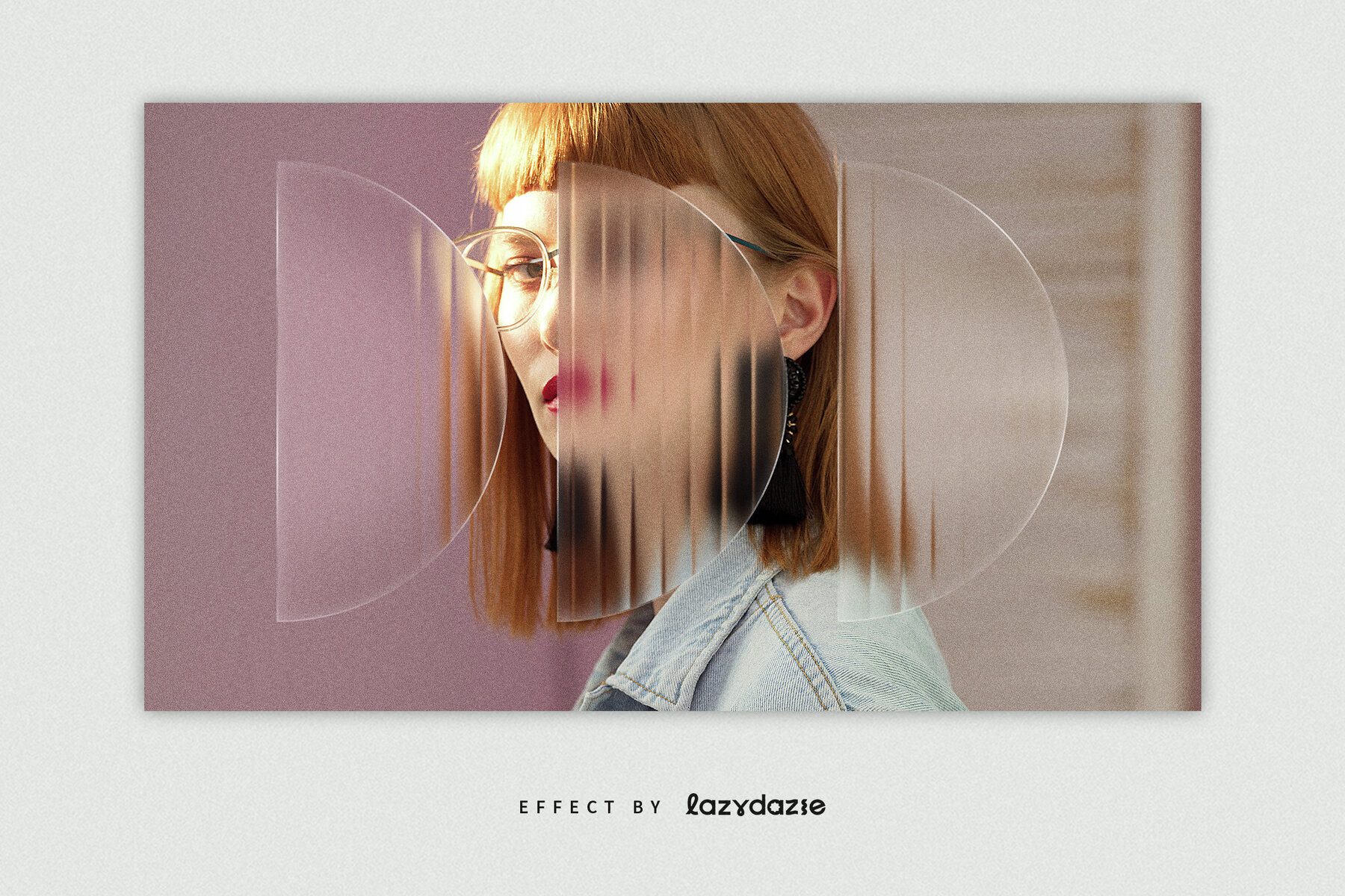 Reeded Glass Distortion Image Effect Mockup 3