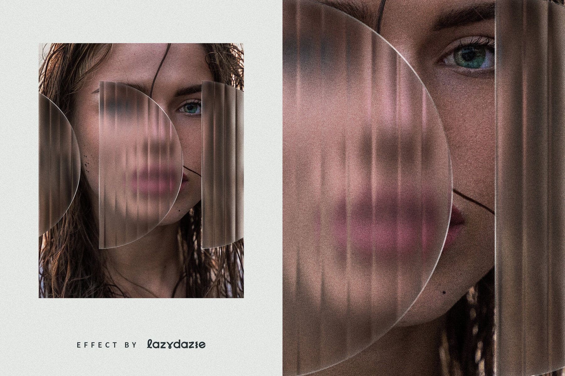 Reeded Glass Distortion Image Effect Mockup 6