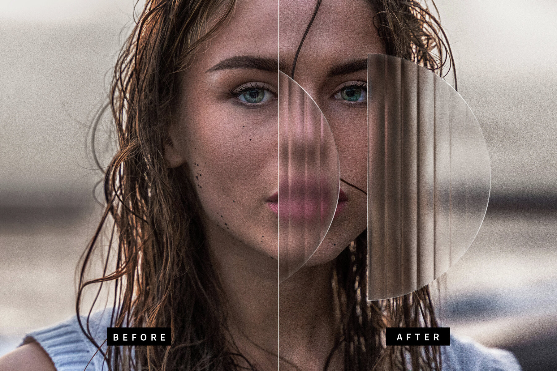 Reeded Glass Distortion Image Effect Mockup 7