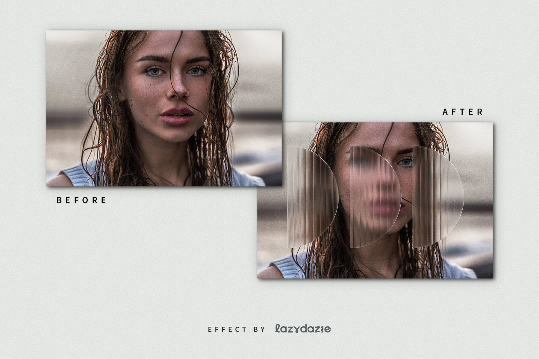 Reeded Glass Distortion Image Effect Mockup 8