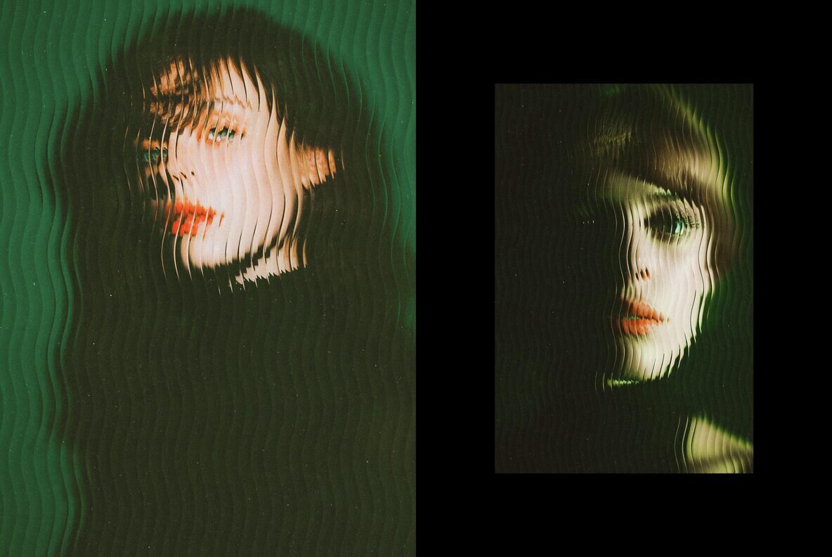 Wavy Ribbed Glass Photo Effect 2