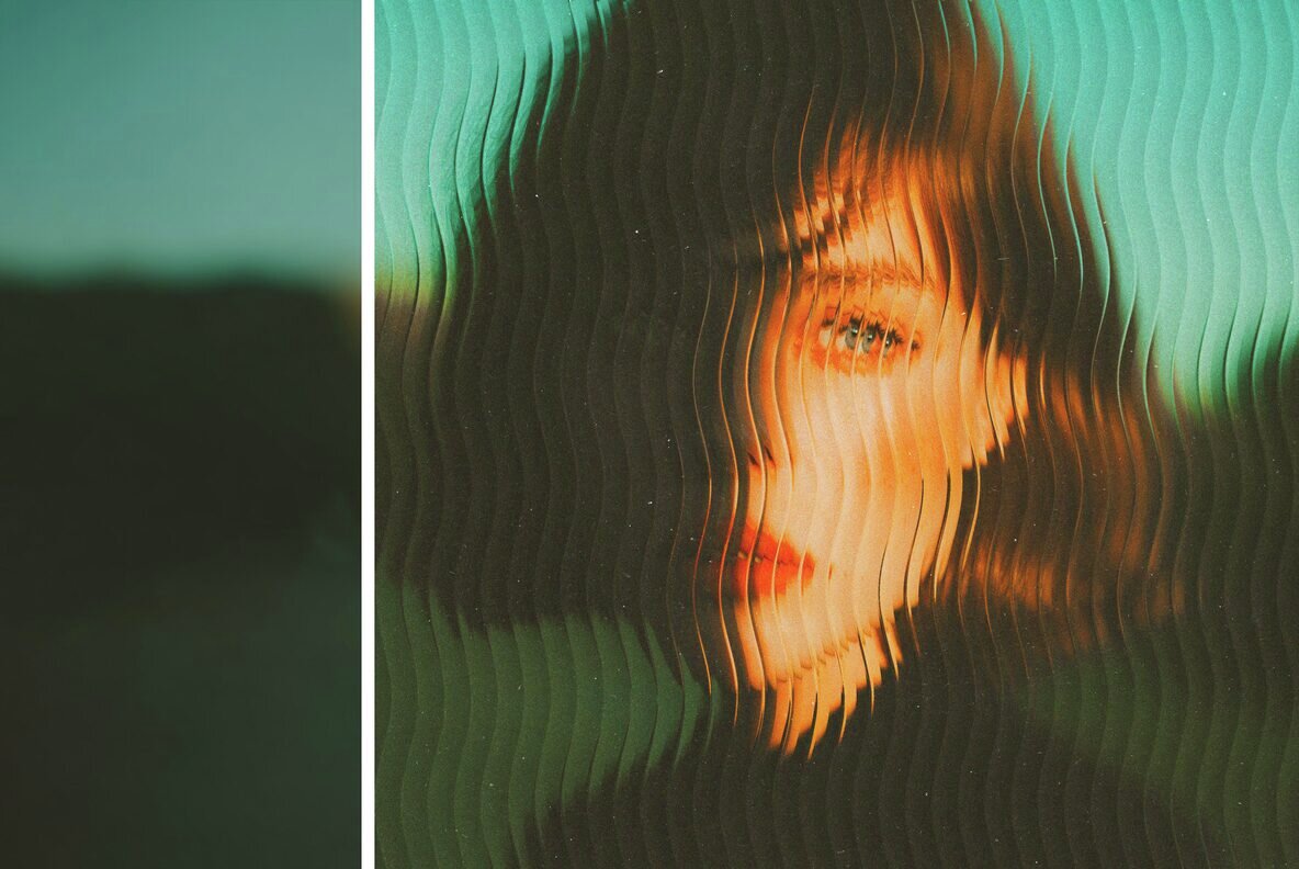 Wavy Ribbed Glass Photo Effect 5