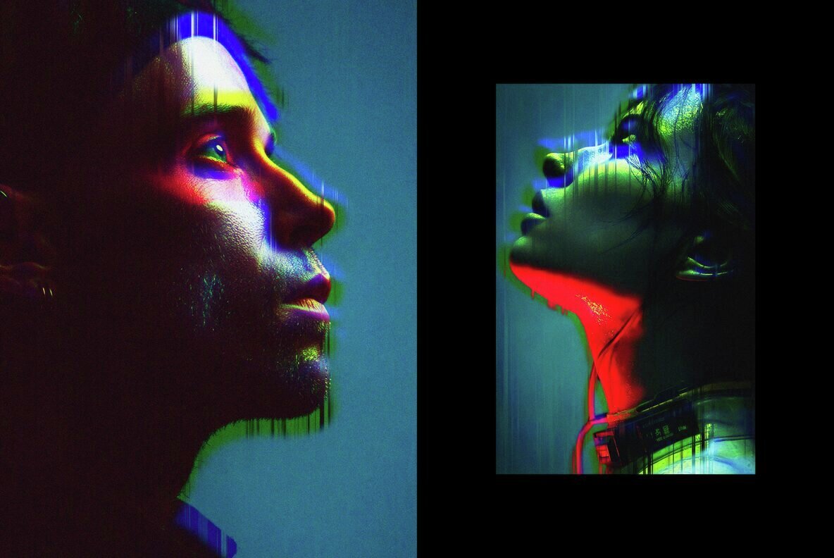 Cyber Glitch Photo Template 2