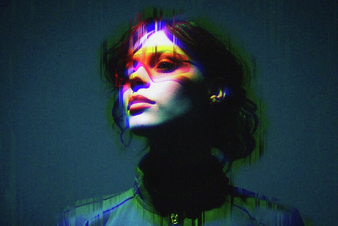 Cyber Glitch Photo Template 3