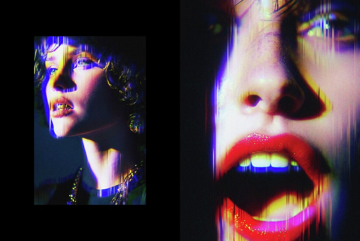 Cyber Glitch Photo Template 6