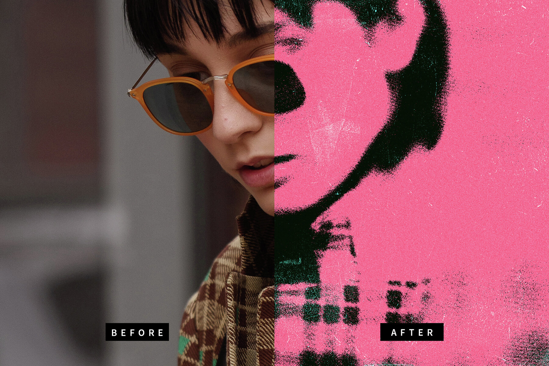 Dissolving Grain Image Effect Mockup 7