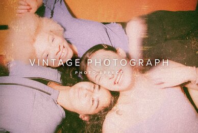 Vintage Photograph Image Effect Mockup