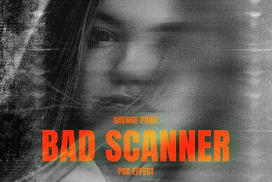 Dirty Scan Image Effect Mockup