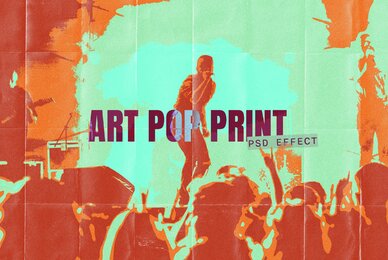 Art Pop Image Effect Mockup