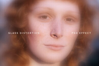 Glass Distortion Image Effect Mockup