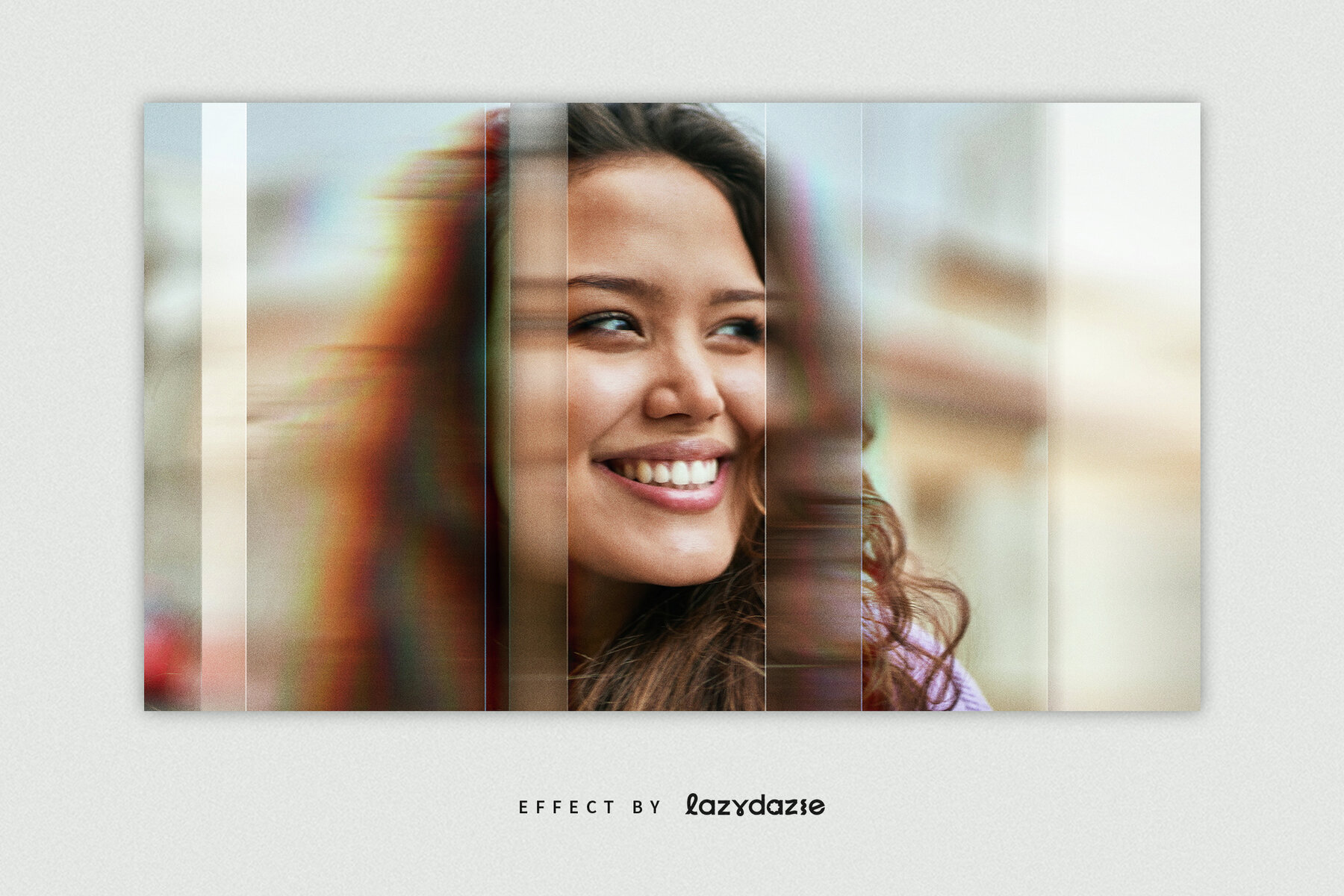 Prism Distortion Image Effect Mockup 3