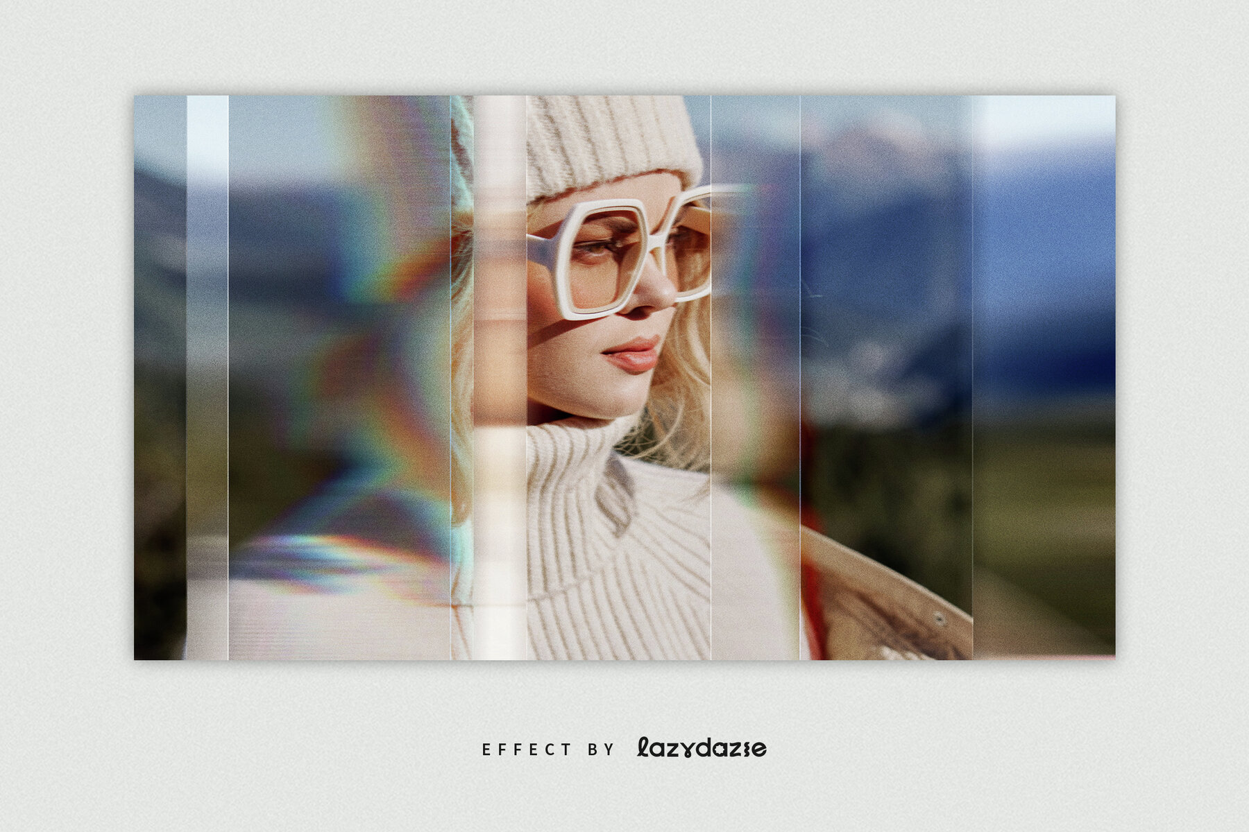 Prism Distortion Image Effect Mockup 5