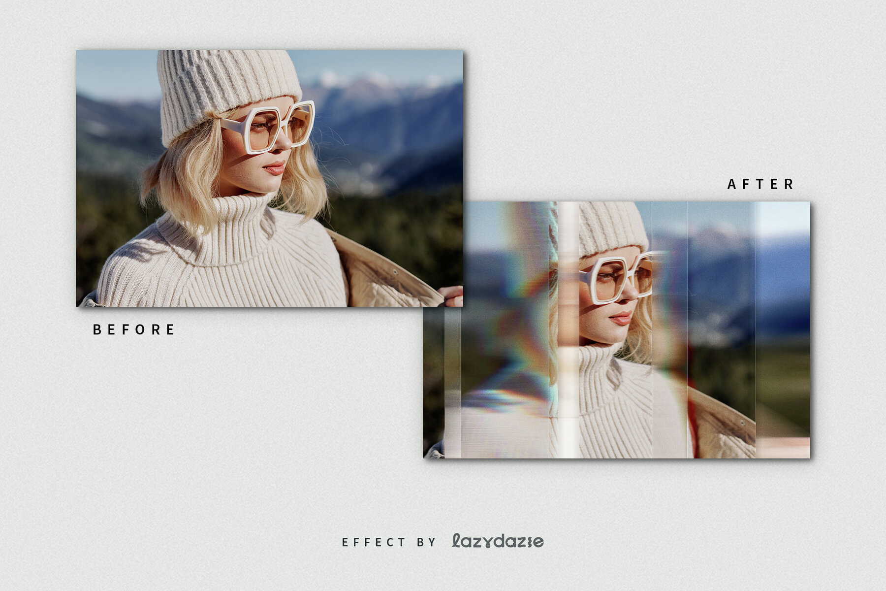 Prism Distortion Image Effect Mockup 8