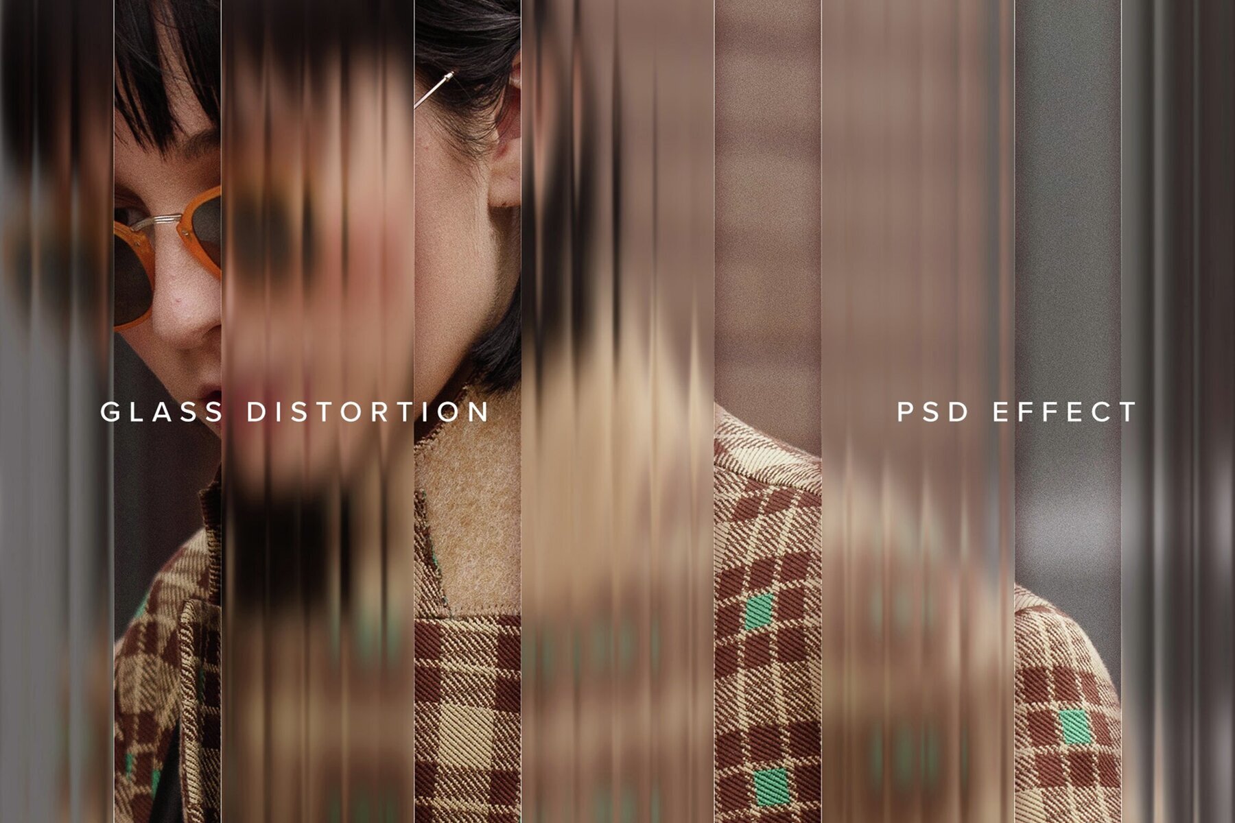 Reeded Glass Distortion Image Effect Mockup 1