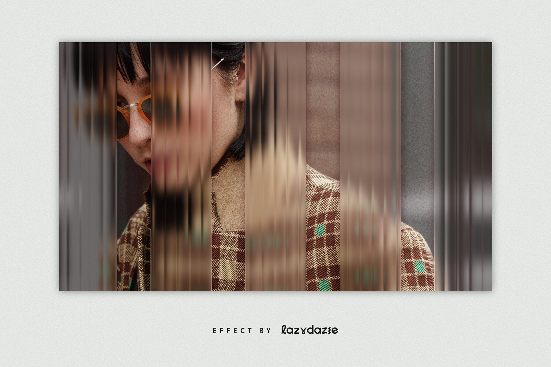 Reeded Glass Distortion Image Effect Mockup 2