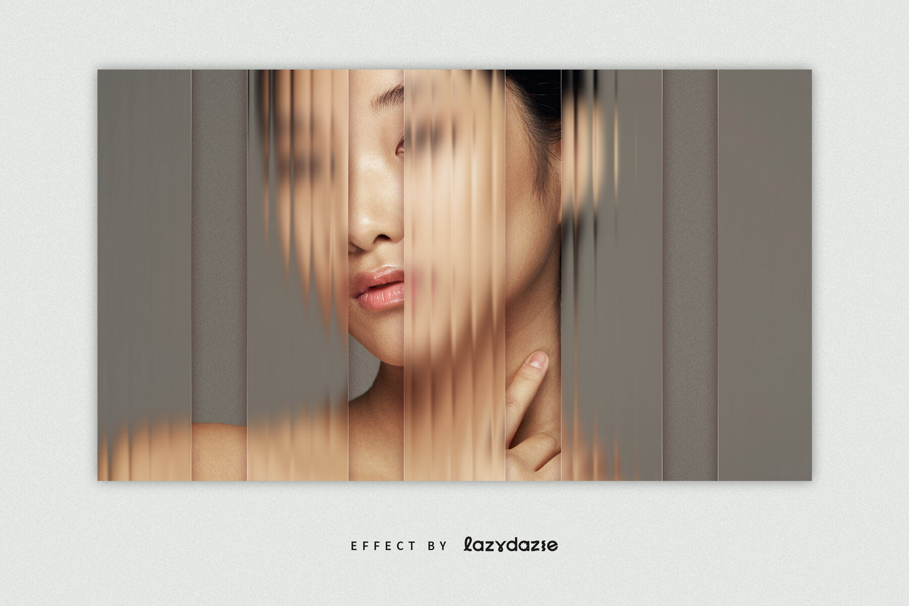 Reeded Glass Distortion Image Effect Mockup 3