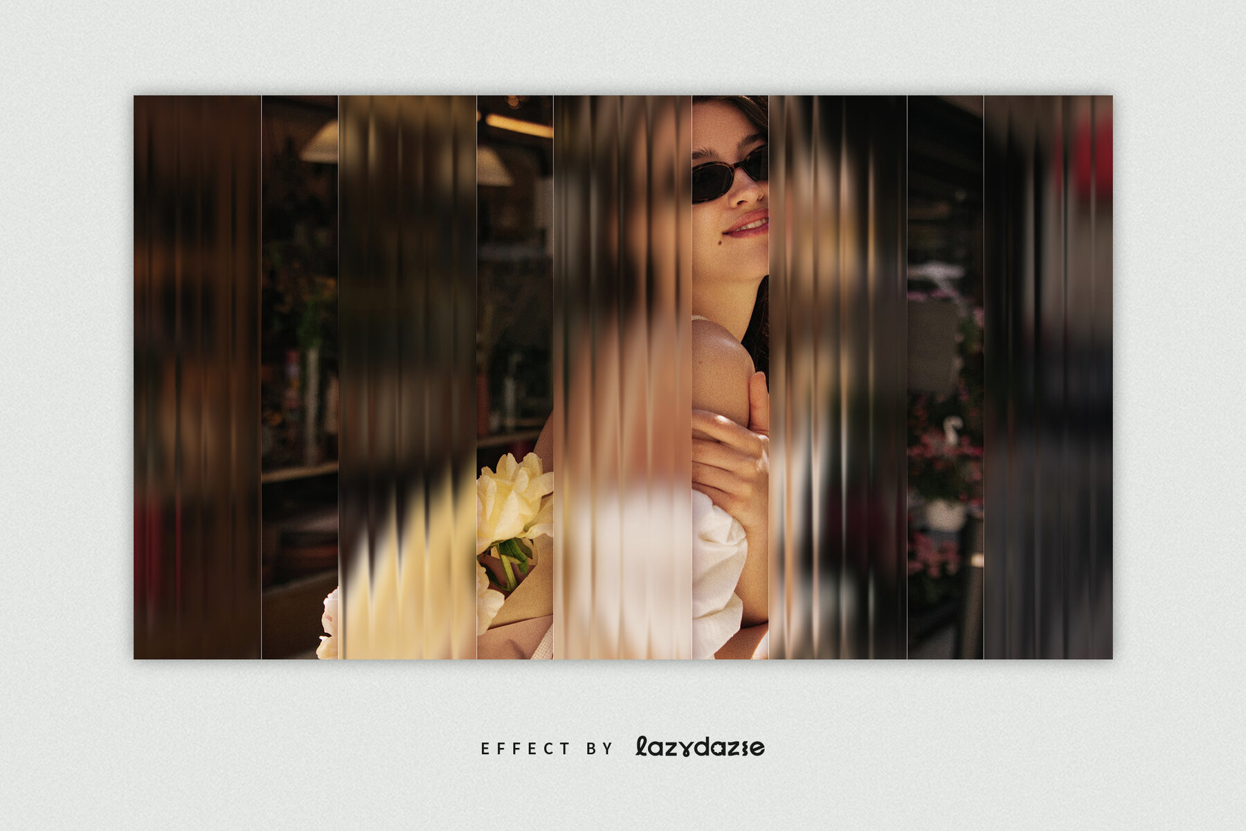 Reeded Glass Distortion Image Effect Mockup 5