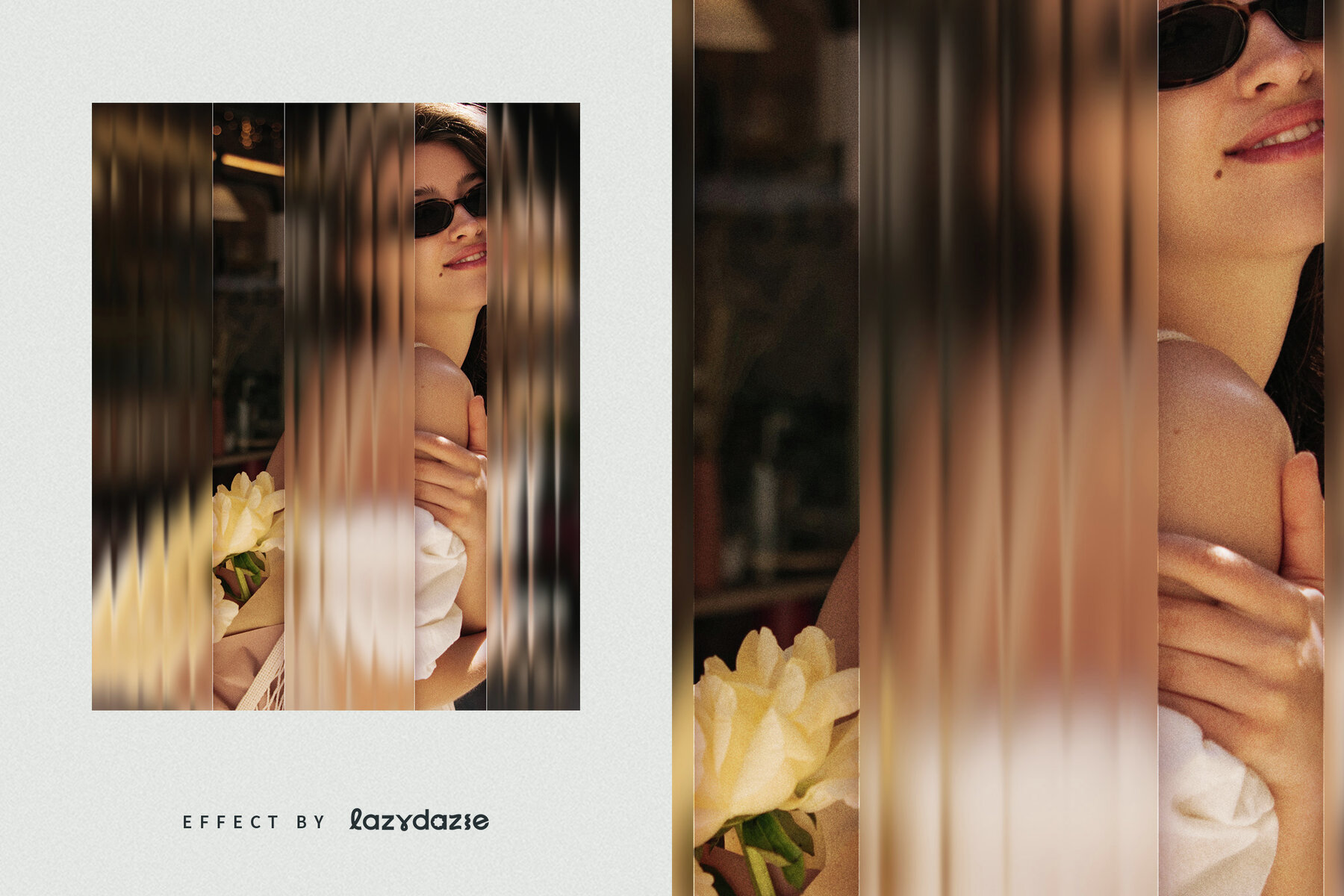 Reeded Glass Distortion Image Effect Mockup 6