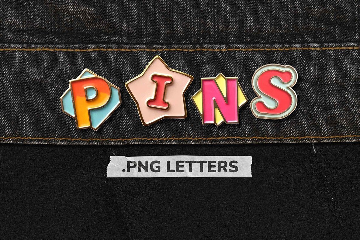 Enamel Pins Png Letters 1