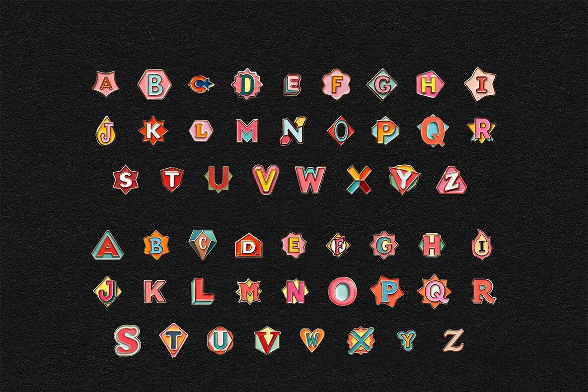 Enamel Pins Png Letters 2