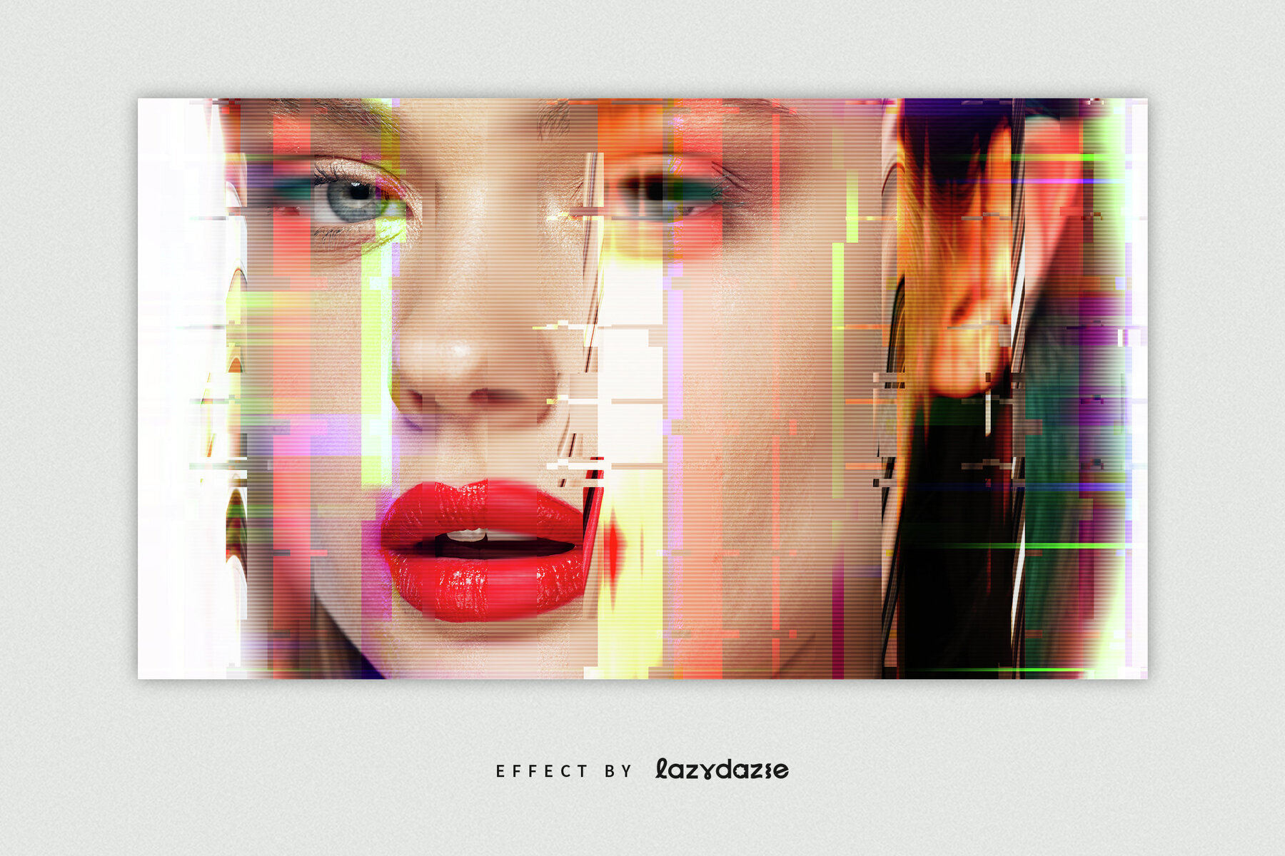 Glitch Distortion Image Effect Mockup 2