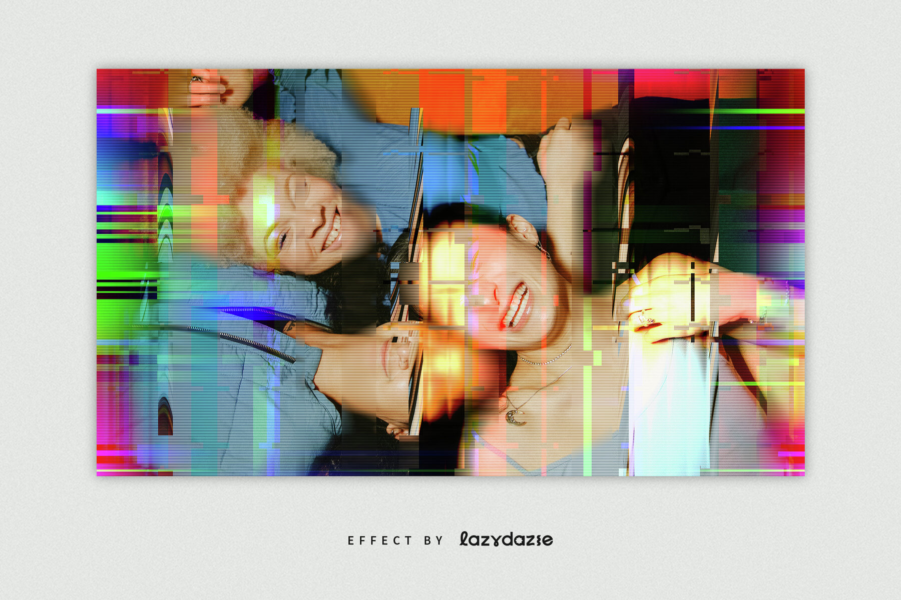 Glitch Distortion Image Effect Mockup 4