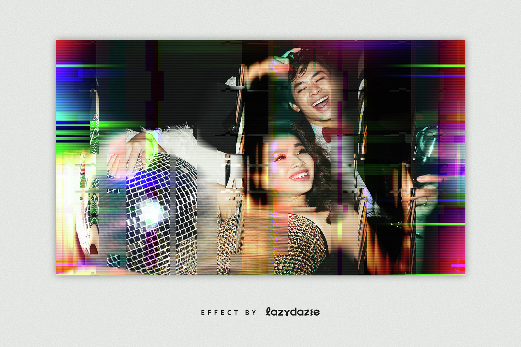 Glitch Distortion Image Effect Mockup 5