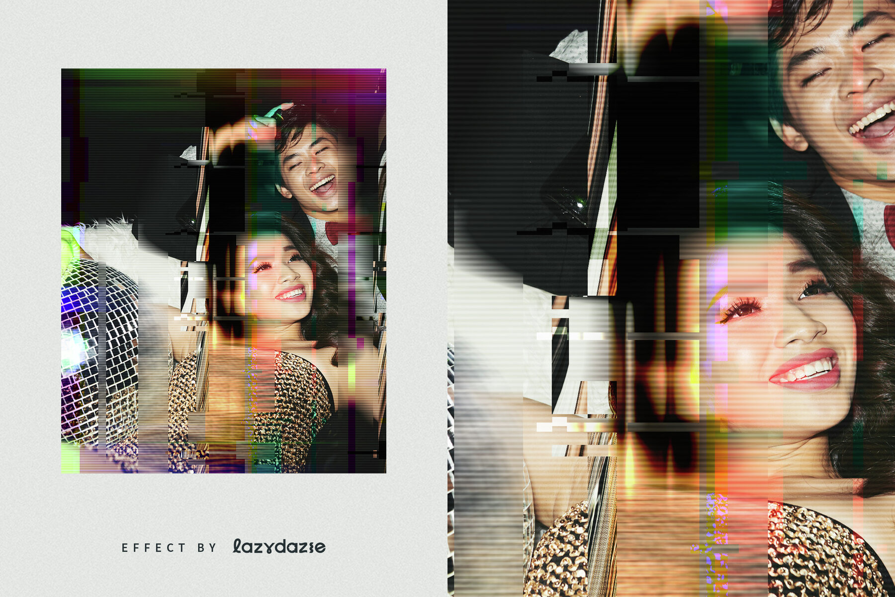 Glitch Distortion Image Effect Mockup 6